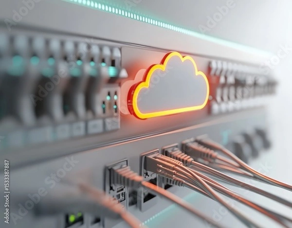 Fototapeta Cloud Computing Infrastructure with Modern Design