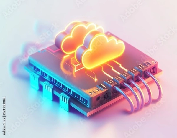 Fototapeta Cloud Computing Infrastructure with Modern Design