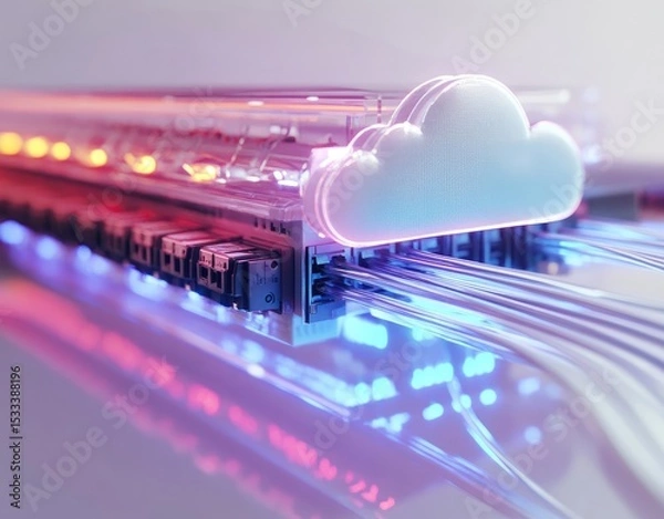 Fototapeta Cloud Computing Infrastructure with Modern Design