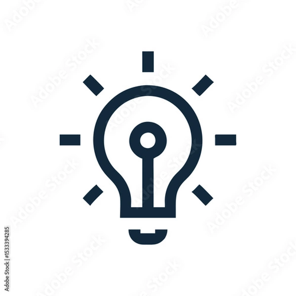 Fototapeta Minimal Lightbulb for Ideas – Black and White Design