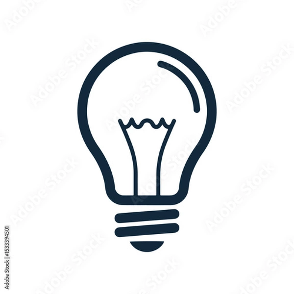 Fototapeta Idea Concept Lightbulb – Simple Black and White Icon