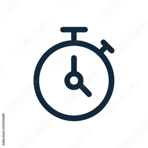 Fototapeta Stopwatch or timer icon, Black and write