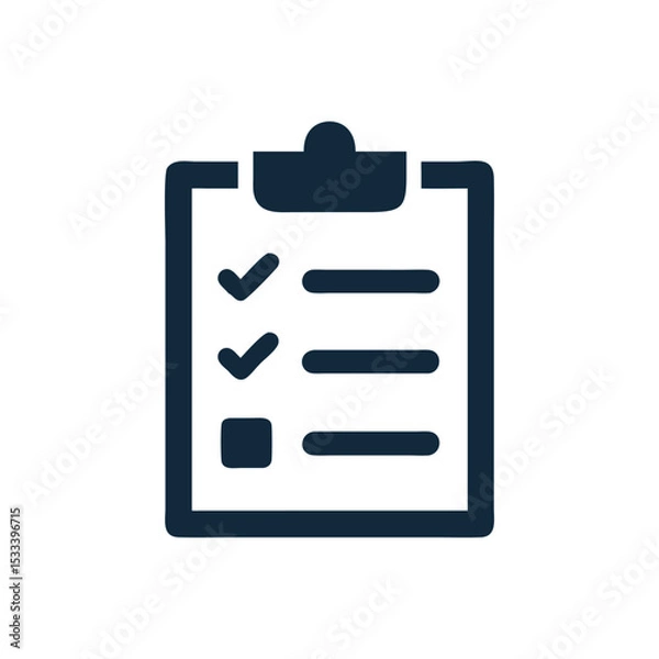 Fototapeta Clipboard with a checklist icon, Black and write