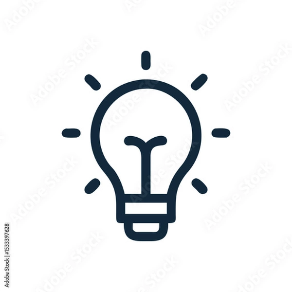 Fototapeta Lightbulb for ideas icon Black and write
