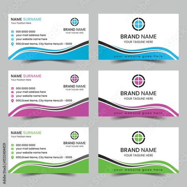 Obraz Corporate business card design template.