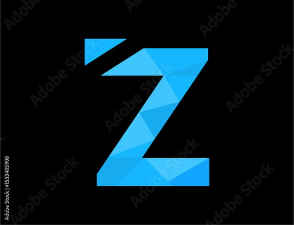 Fototapeta Abstract light blue letter z