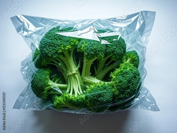 Fototapeta High-Contrast Broccoli Bag Texture Photo