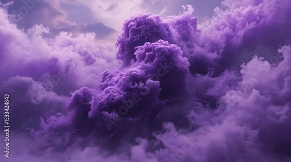 Fototapeta Vibrant purple mist texture. Surreal cloudy smoke effect for dreamlike backgrounds and fantasy design projects.