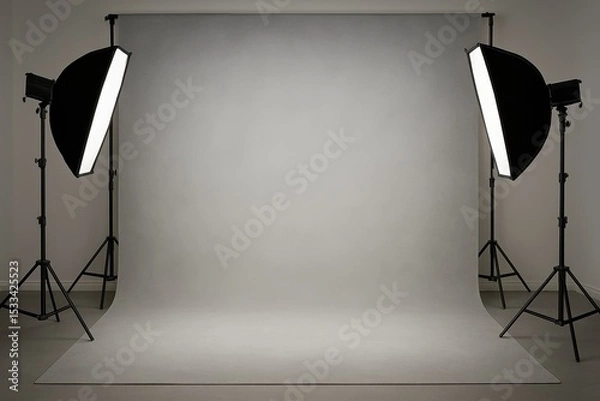 Fototapeta Professional studio background with soft gradient lighting and subtle texture for portrait photography