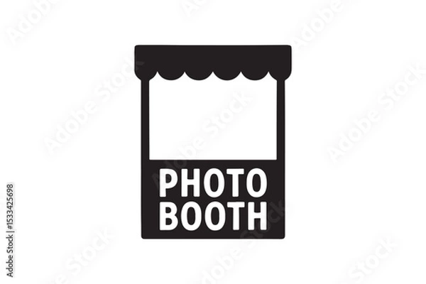 Fototapeta Photo Booth Frame silhouette vector with white background