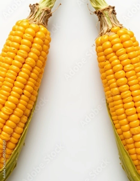 Fototapeta Fresh Corn on the Cob Isolated on White