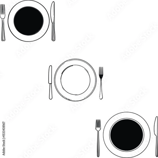 Fototapeta High quality photo of spoon and fork logo and symbol vector.
