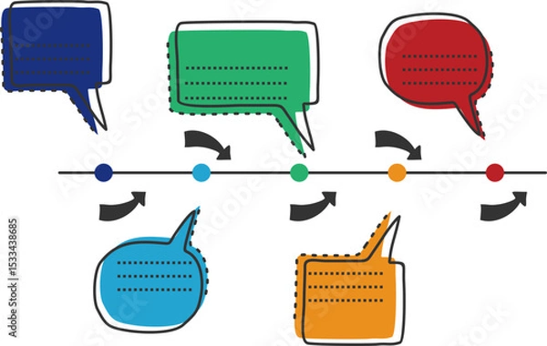 Obraz Cute Timeline Infographic Hand Drawn