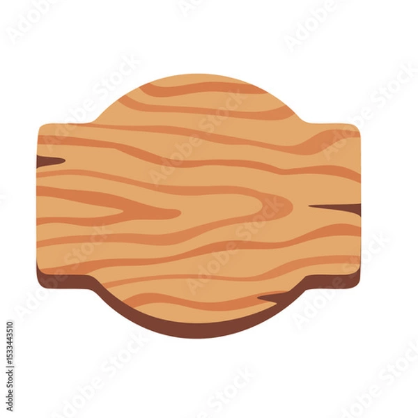 Fototapeta Wooden Texture Circular Cutting Board Illustration on White Background for Kitchen and Culinary Design