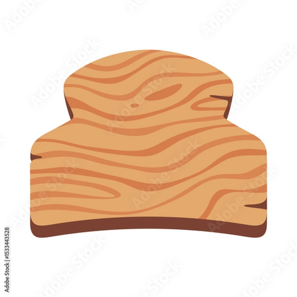 Obraz Wooden Cutting Board Illustration with Natural Grain Pattern for Kitchen and Culinary Design Projects