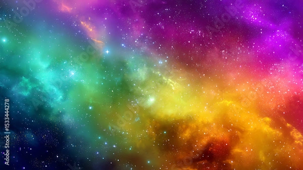 Fototapeta Universe with shining psychedelic colored stars