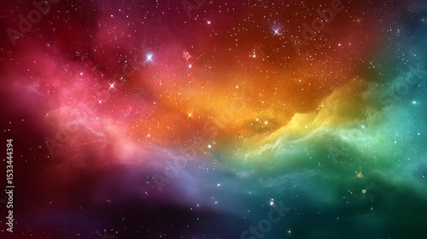 Fototapeta Universe with shining psychedelic colored stars