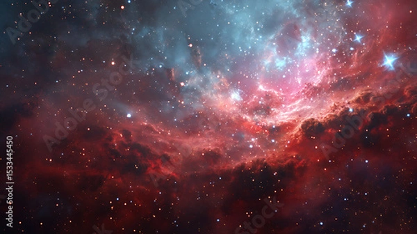 Fototapeta Universe with shining psychedelic colored stars