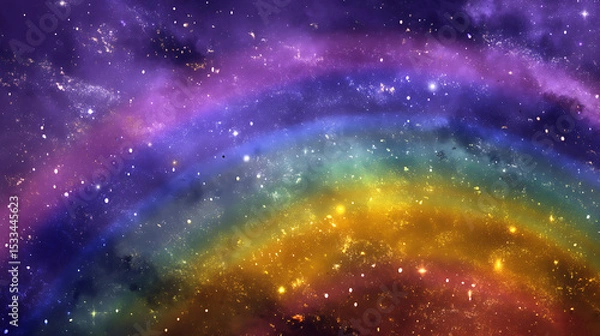 Fototapeta Universe with shining psychedelic colored stars