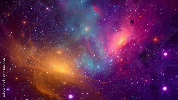 Fototapeta Universe with psychedelic and beautiful stars