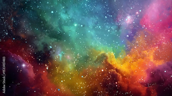 Fototapeta Universe with psychedelic and beautiful stars