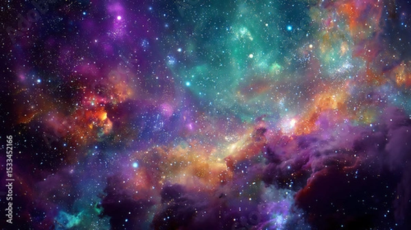 Fototapeta Universe with psychedelic and beautiful stars