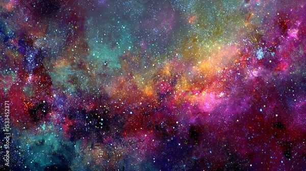 Fototapeta Universe with psychedelic and beautiful stars