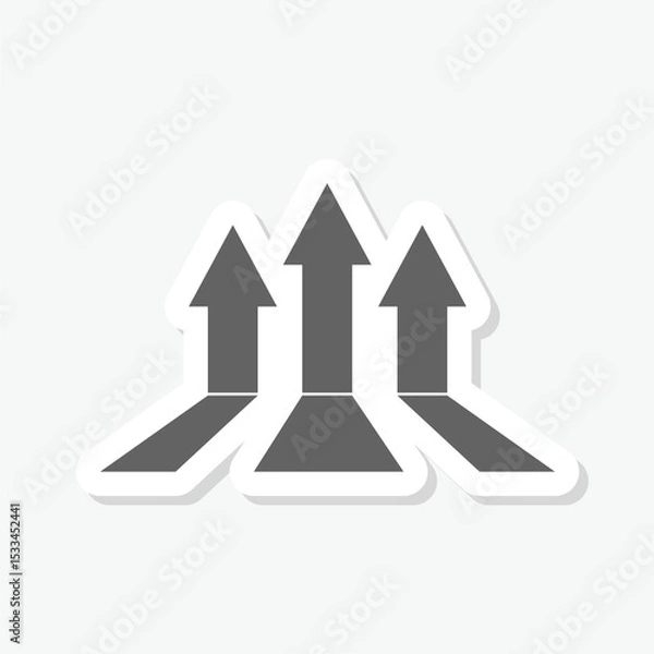 Fototapeta Business arrow up success icon sticker isolated on gray background