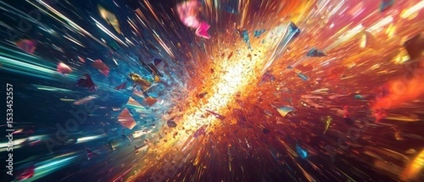 Fototapeta Dynamic Burst of Energy in a Futuristic Visual Explosion