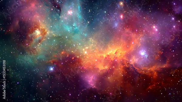 Fototapeta Universe with psychedelic and beautiful stars