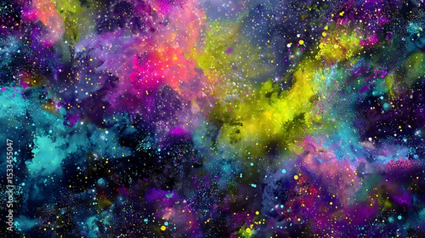 Fototapeta Universe with psychedelic and beautiful stars