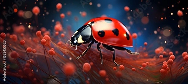 Fototapeta galaxy version of ladybug World, ai generative