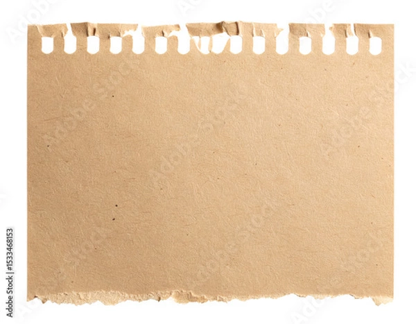 Fototapeta Torn paper with distressed edges and a textured perfect scrapbook isolated cut out on transparent png