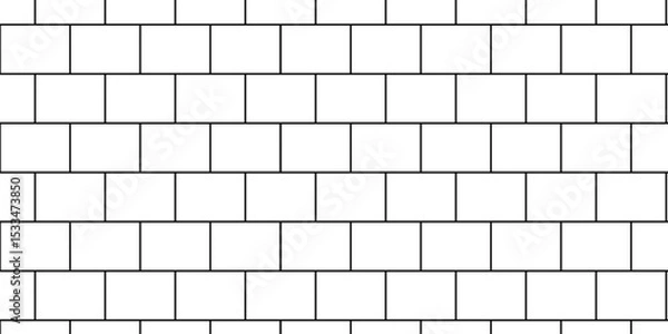 Obraz Pavement seamless mosaic stone concrete wall surface tiles. subway vector block rock white brick wall texture background.	