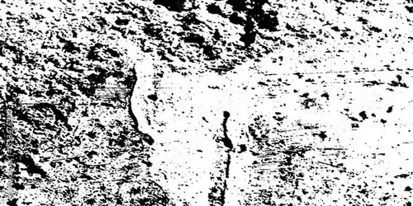 Obraz Distress urban overlay rough concrete grain surface grainy noise rust wall grunge black splatter and white background. damaged chalk crack rough ink wall texture.	