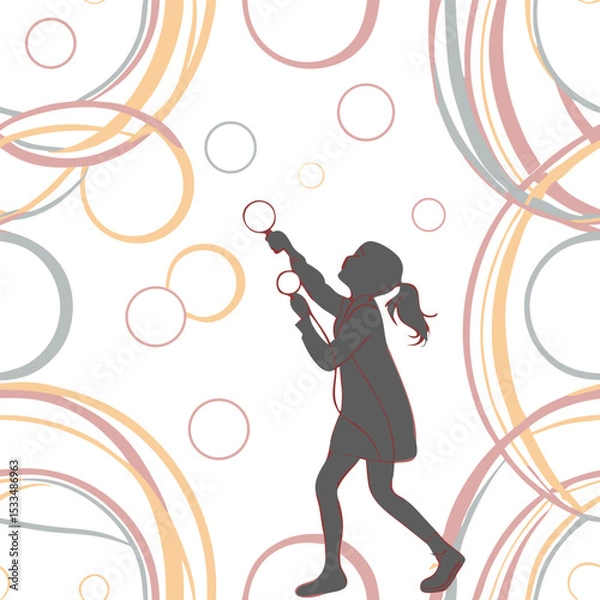 Fototapeta Vibrant bubble vector background with colorful circular gradients, overlapping transparent layers