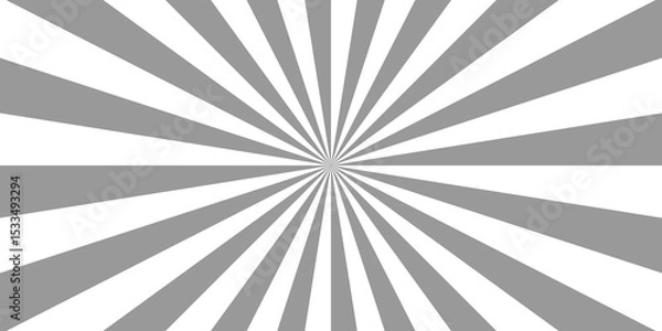 Obraz Retro abstract explosion white and gray vintage ray sunrise star sunbeam texture background. vector illustration circle light banner cartoon add design.	