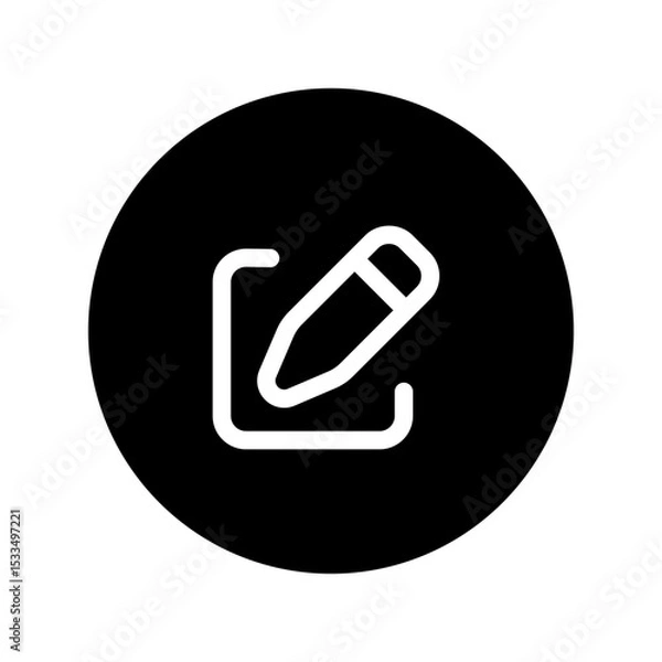 Fototapeta edit line circular icon