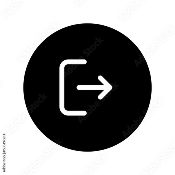 Fototapeta logout line circular icon