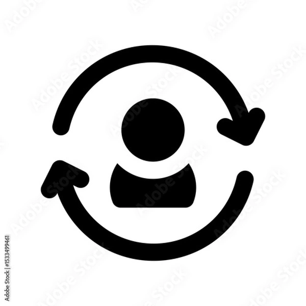 Obraz user retention glyph icon