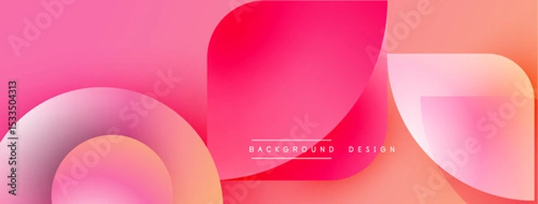 Fototapeta Abstract pink gradient shapes overlap. Modern design, smooth transitions, vibrant colors create dynamic visual effect. Background includes text background, design.