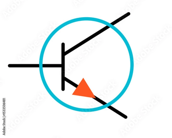 Obraz PNP Transistor Electronic Circuit Symbol