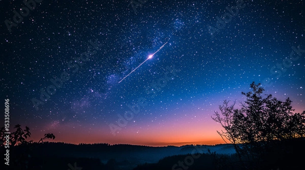 Obraz Shooting stars in the night sky