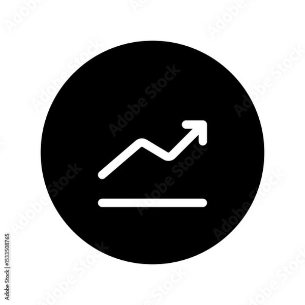 Obraz trend up circular glyph icon