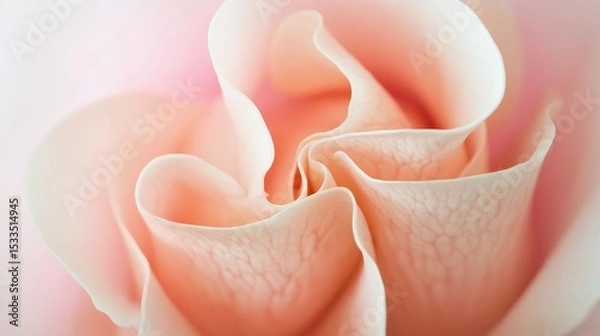 Fototapeta Macro Close-Up of Delicate Pink Rose Petals and Stamens, White Background for Botanical Illustration, Decorative Design, and High-Resolution Print