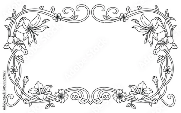 Fototapeta frame with floral ornament