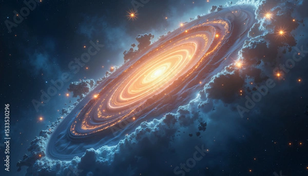 Obraz Mystical cosmic spiral in vibrant colors representing astrology and numerology themes