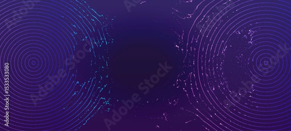 Fototapeta Abstract background with concentric circles and particle effects on a gradient