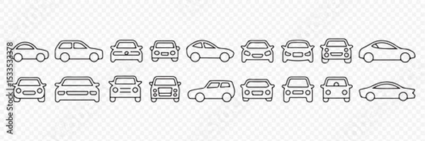 Obraz Car Vehicle Outline Icons Set Vector