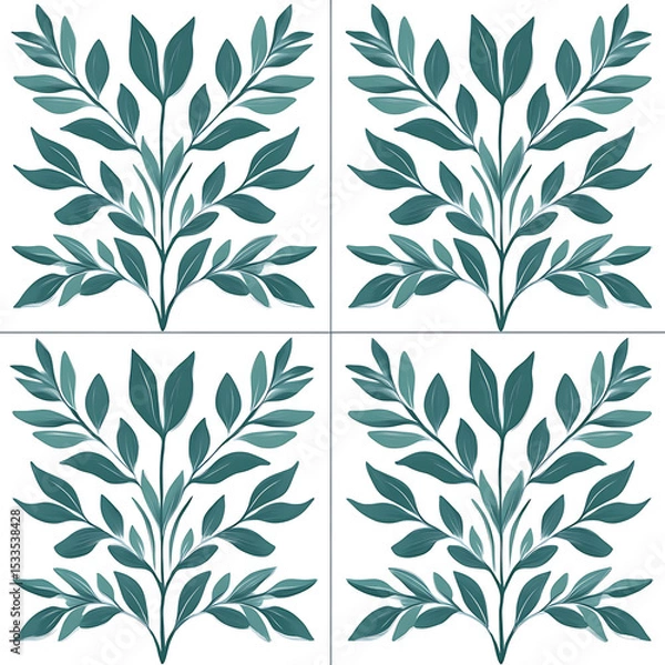 Obraz Seamless tile patterns combining cultural, modern, and botanical inspirations for commercial vector.